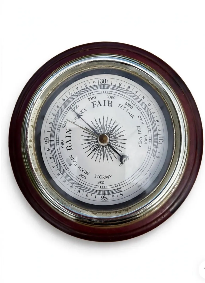 Vintage ships clock and barometer - Image 3