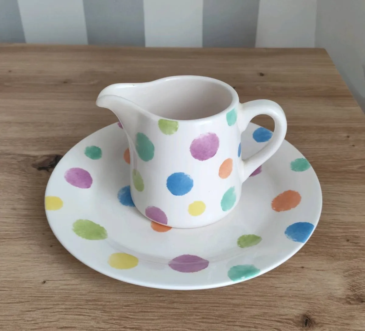 Ceramic Sauce / Milk Jug + Plate – 21 cm Wide, 11 - Image 1