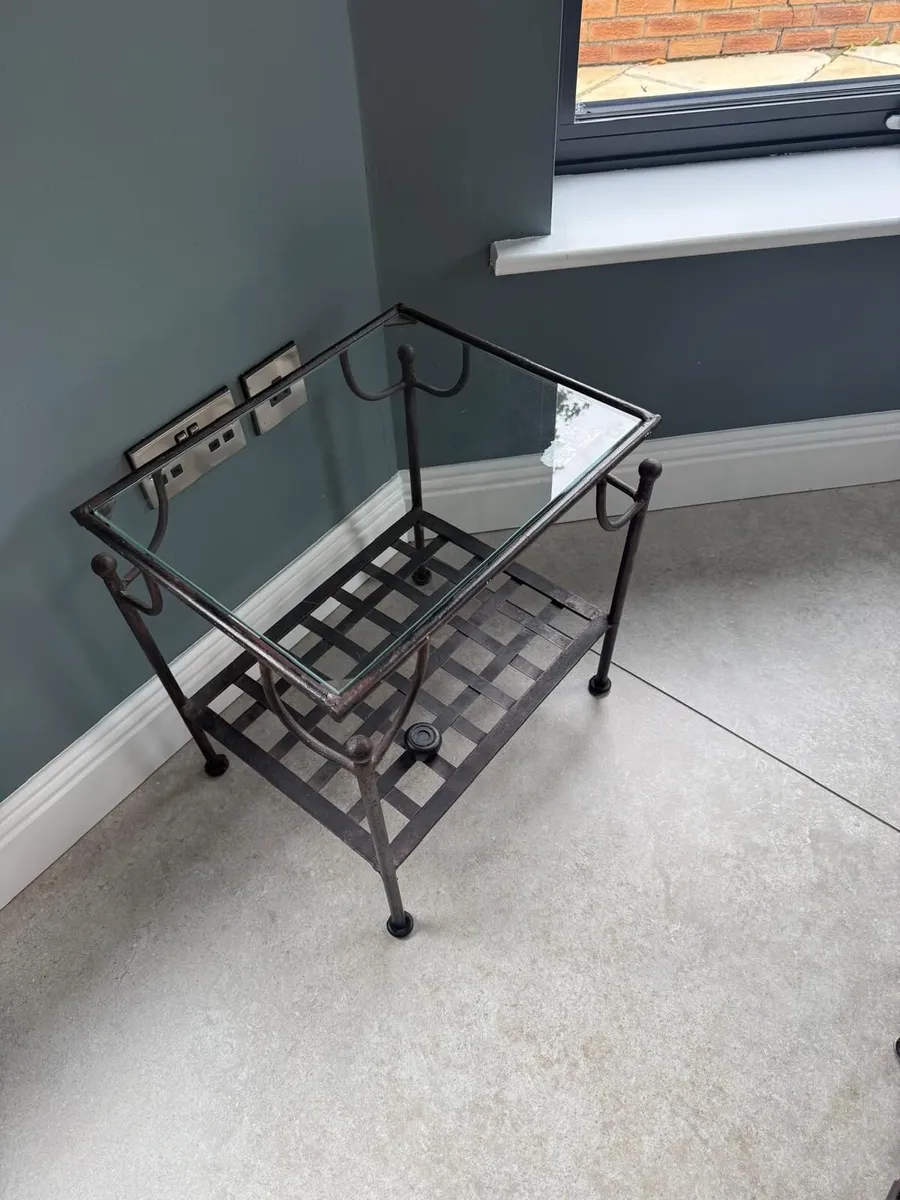 Wrought Iron Dining Tables with Glass Top 10 Seats - Image 3