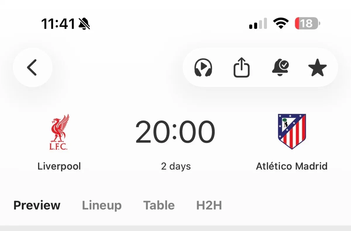 Liverpool vs Atletico - UCL - 9 Sept