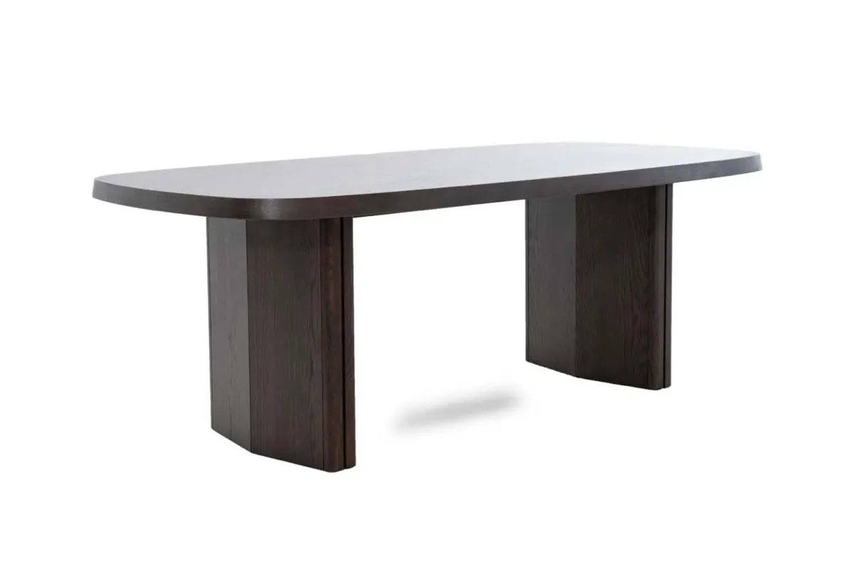 210cm Dark Brown Dining Table - Image 3