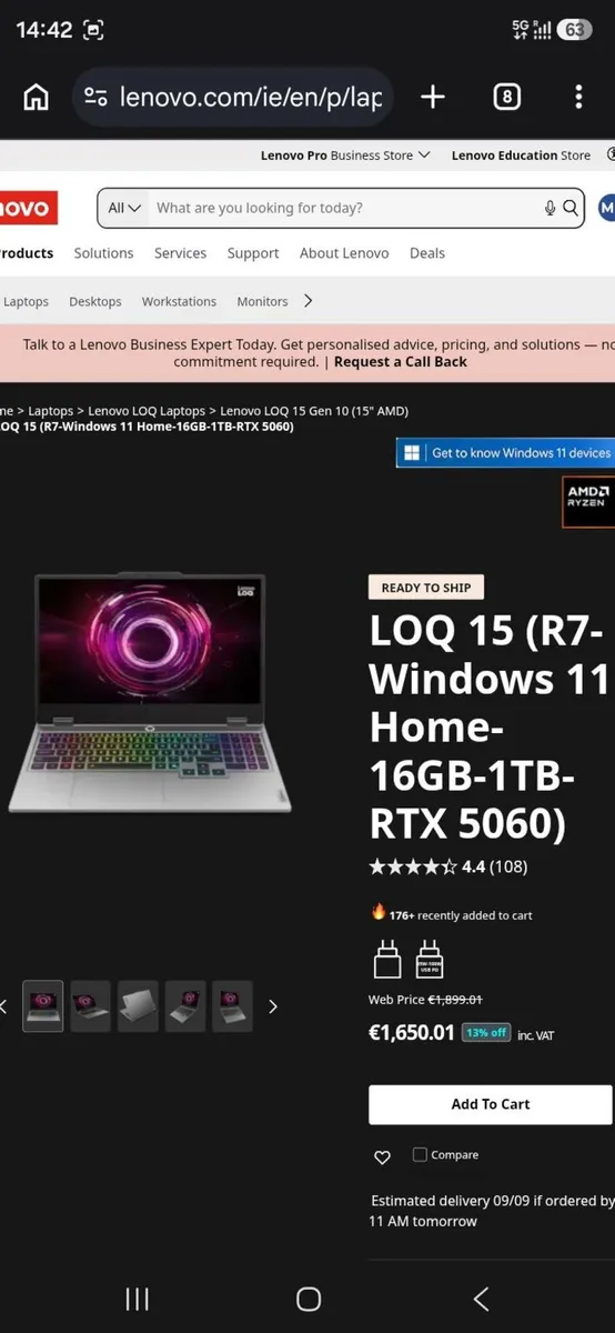 Lenovo LOQ 15 | RTX 5060 | 16GB | 1TB | New sealed - Image 1