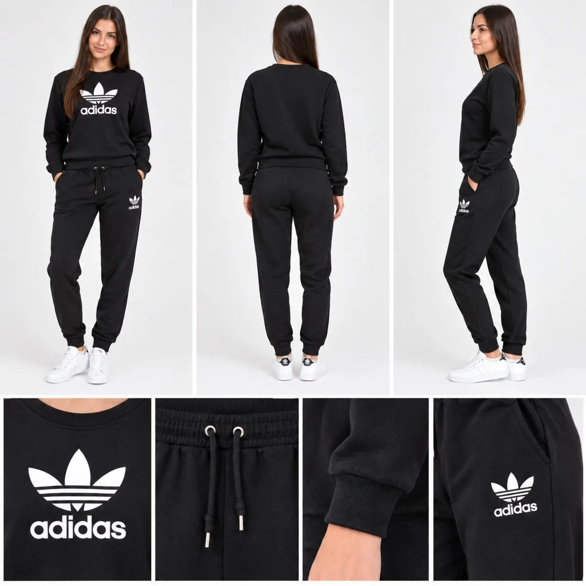 Adidas  Black Tracksuit Set – Sweatshirt - Image 1