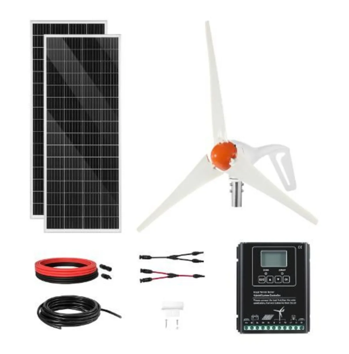12V 400W Solar Wind Power Kit, 2PCS 100W - Image 1