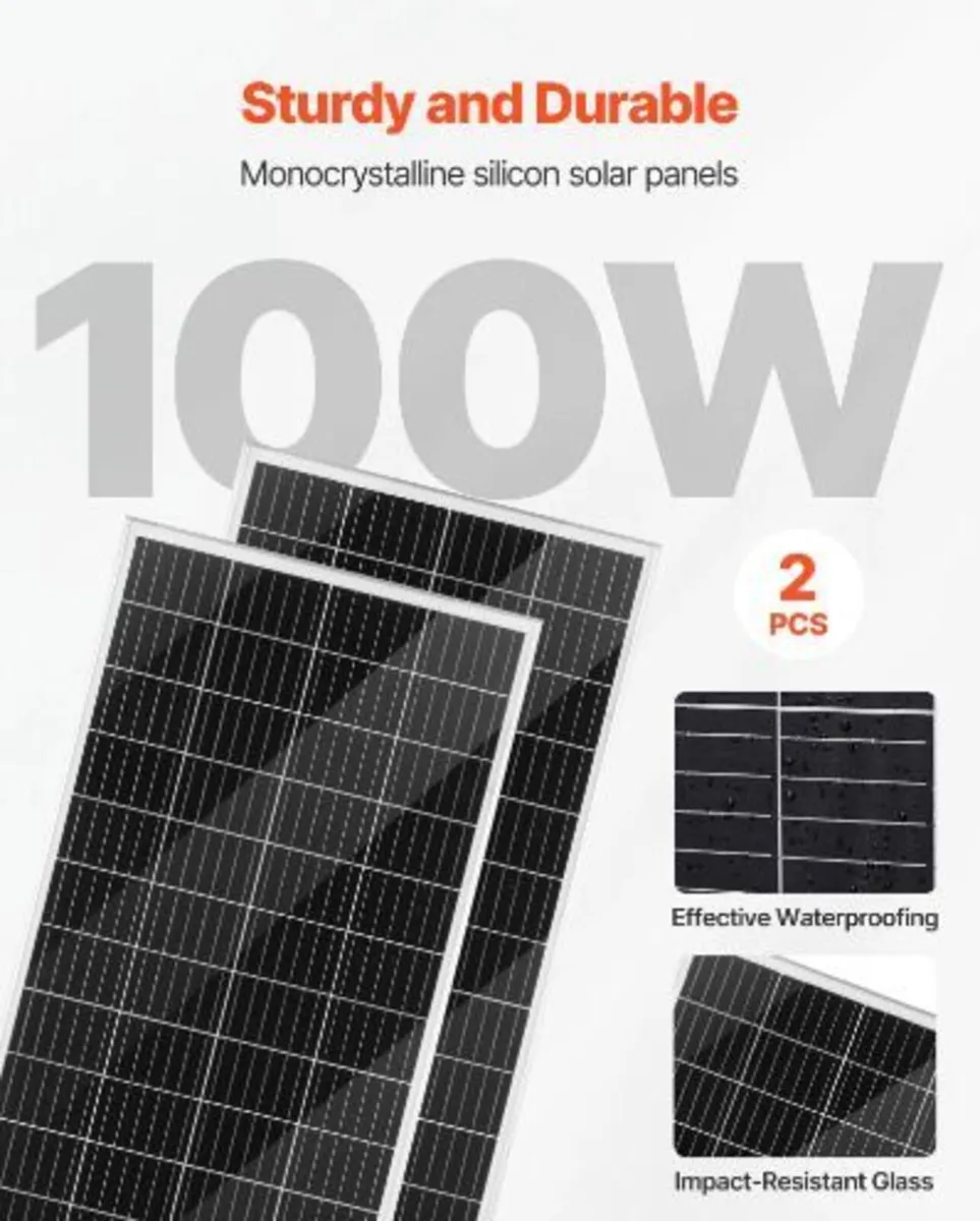 12V 400W Solar Wind Power Kit, 2PCS 100W - Image 3