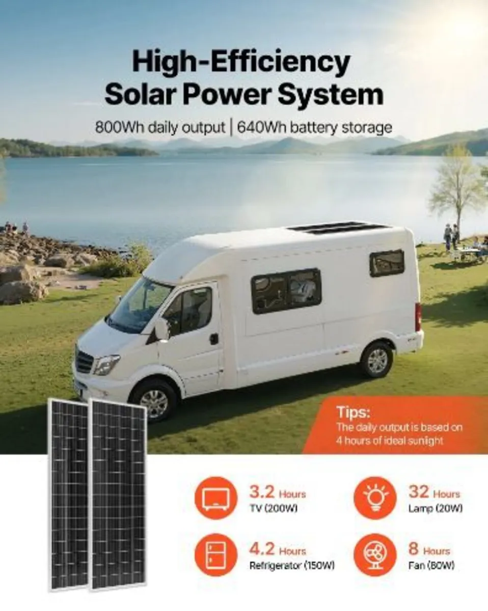 200W 12V Complete Solar Power Kit - Image 2