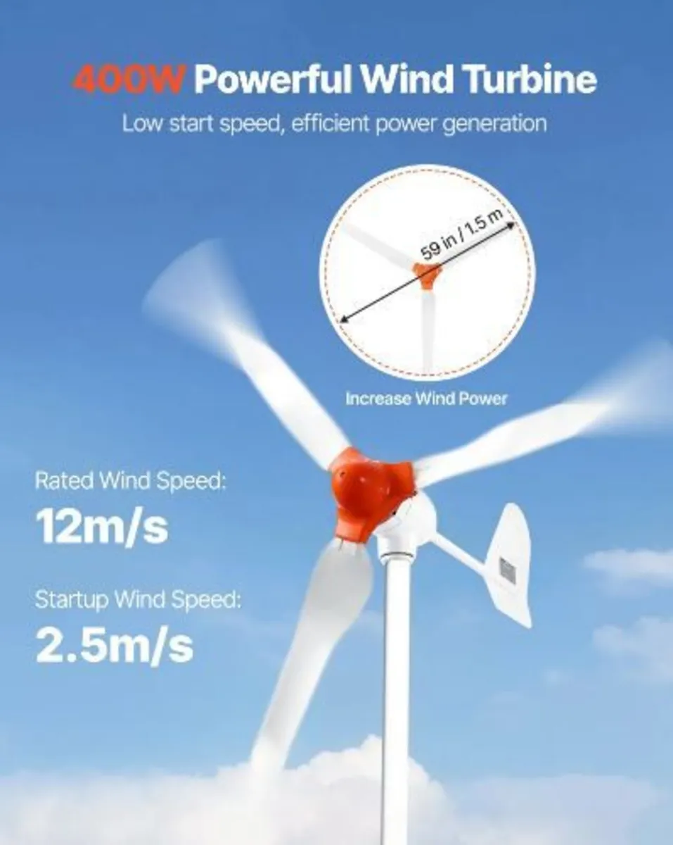 12V 600W Solar Wind Power Kit, 2PCS - Image 3