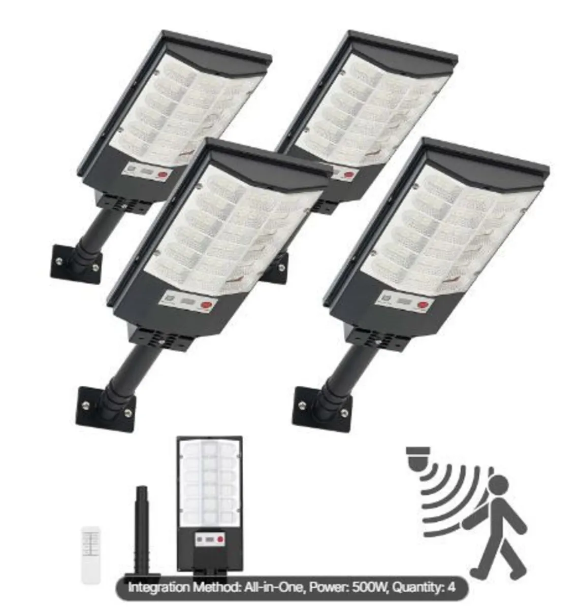 4 Pack 500W Solar Street Lights Outdoor - Image 3