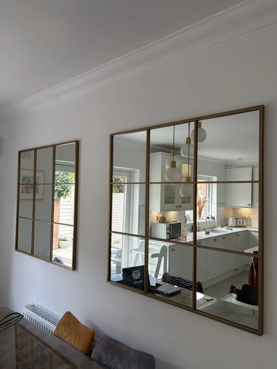 Antique Brass Mirrors (x2)