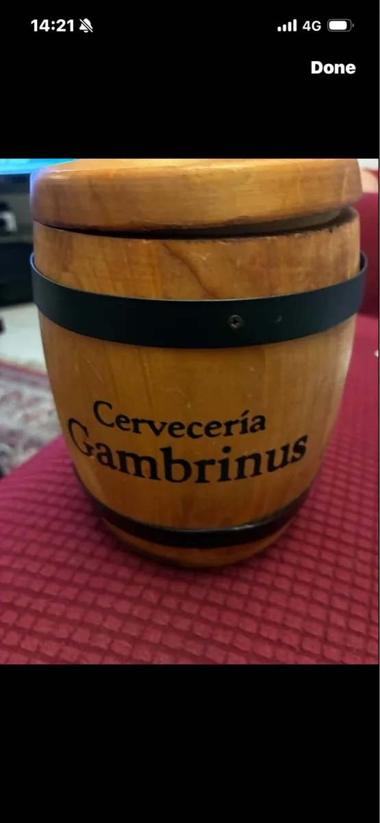 Vintage Cruzcampo Timber Barrel Coaster Set - Image 4