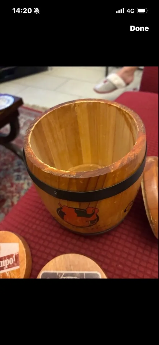 Vintage Cruzcampo Timber Barrel Coaster Set - Image 2