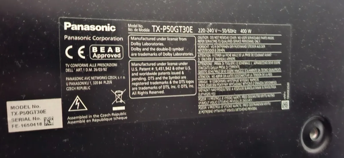 TV PANASONIC TX-P50GT30E - Image 1