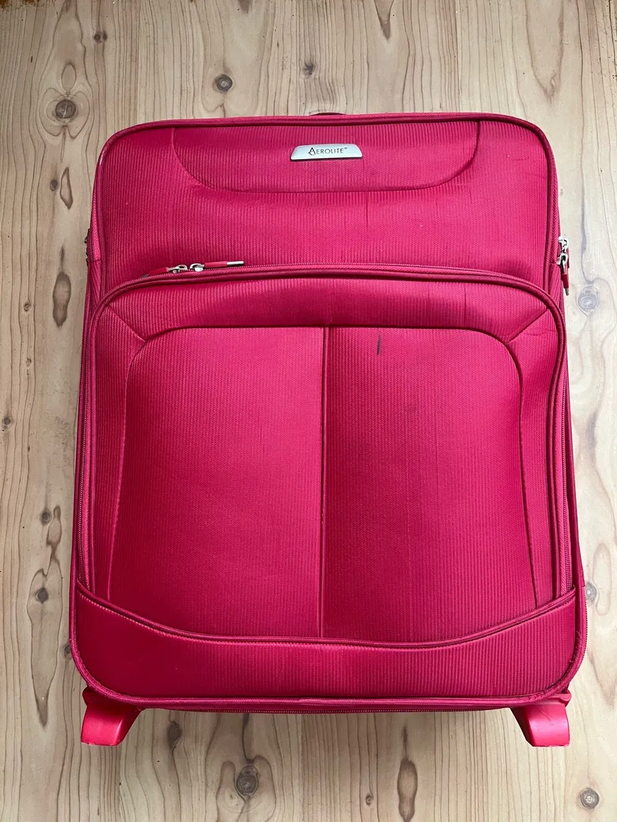 Aerolite Softshell Red Cabin Suitcase - Image 1