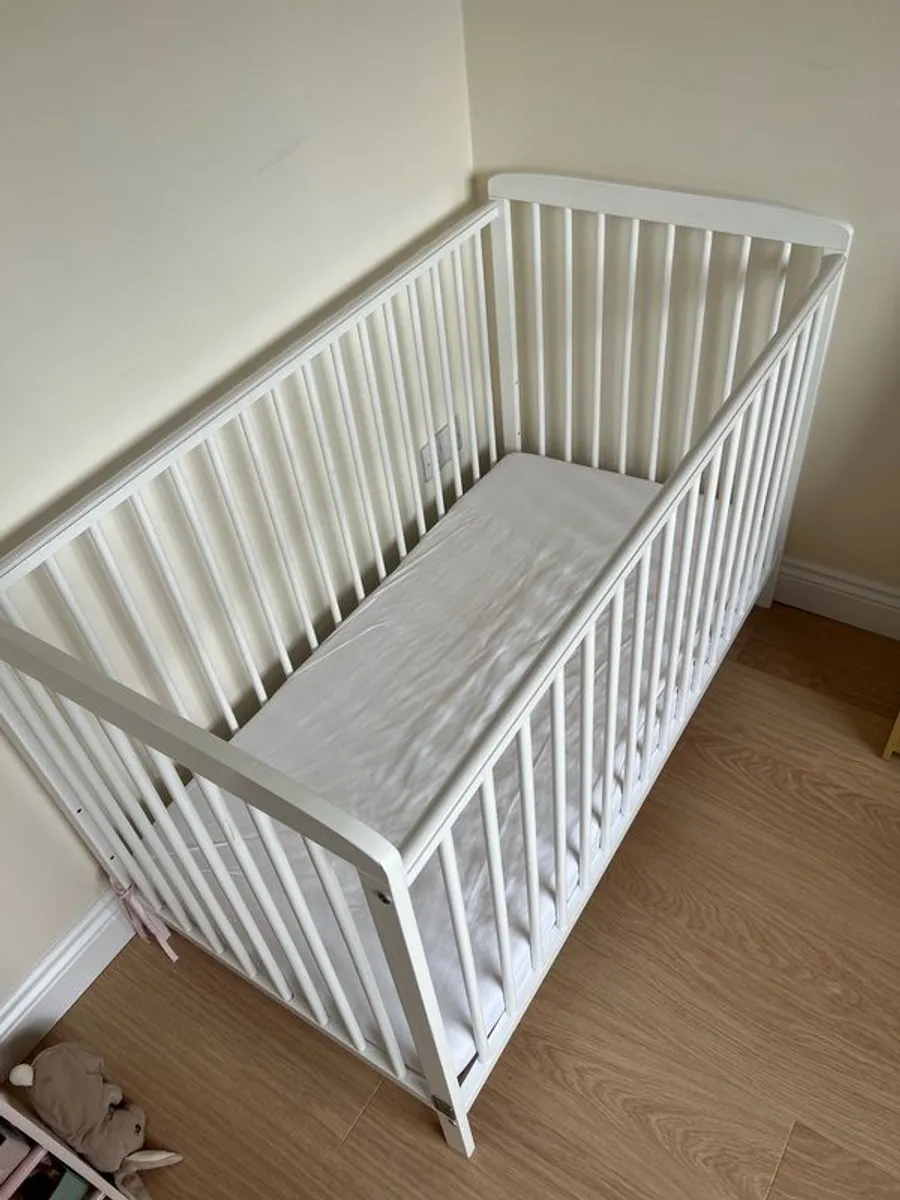 2 x Baby Elegance Cots Little Buds Forest White - Matching Pair - Image 2