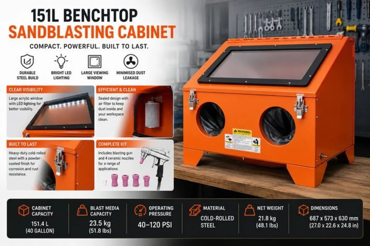 151L Benchtop Sandblasting Cabinet - Image 3