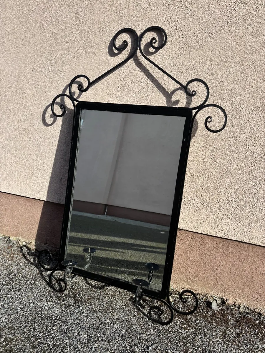Wrought iron vintage mirror - Image 1