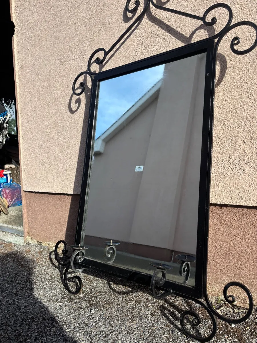 Wrought iron vintage mirror - Image 3