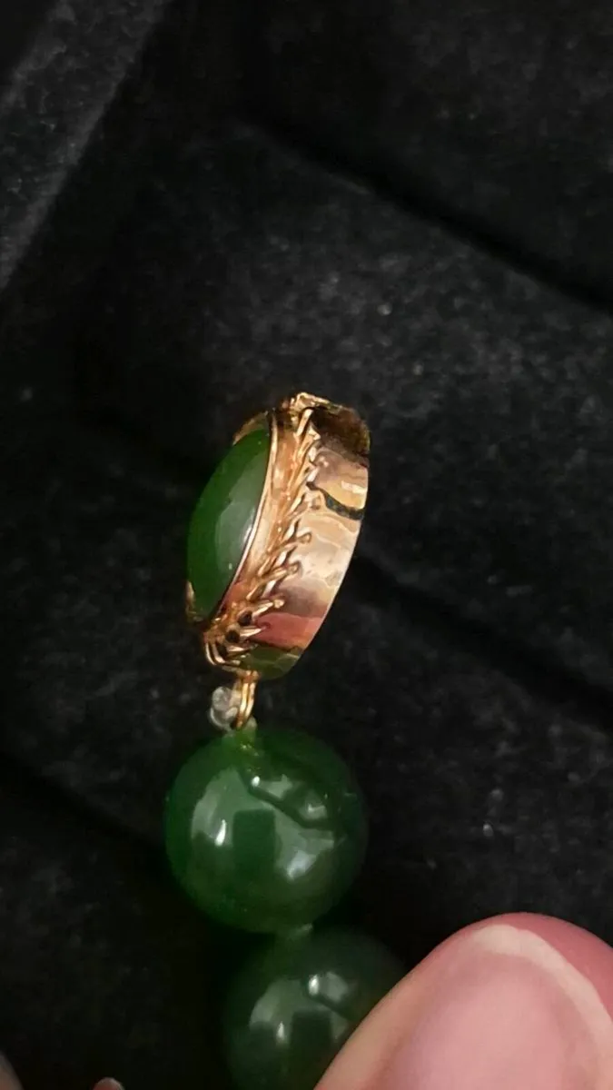Beautiful Jade necklace & earring set. - Image 2