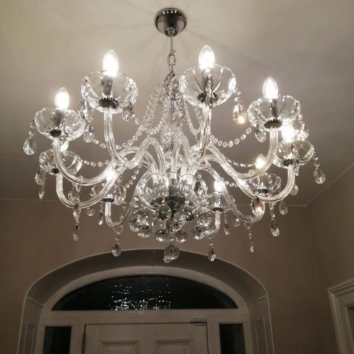 4-Arm Crystal Chandelier – Cognac Glass - Image 4
