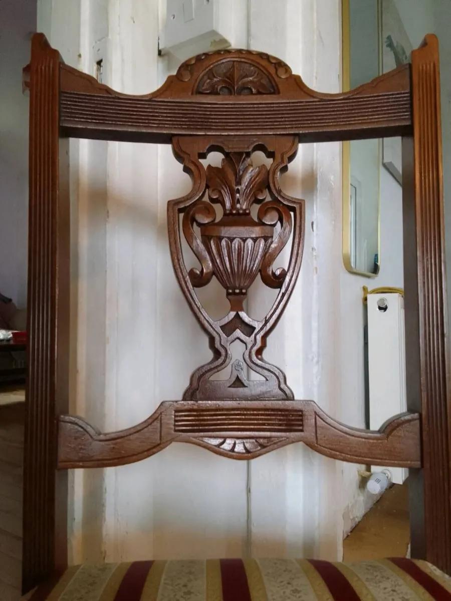 Victorian carved hall chair 1890s - Image 4