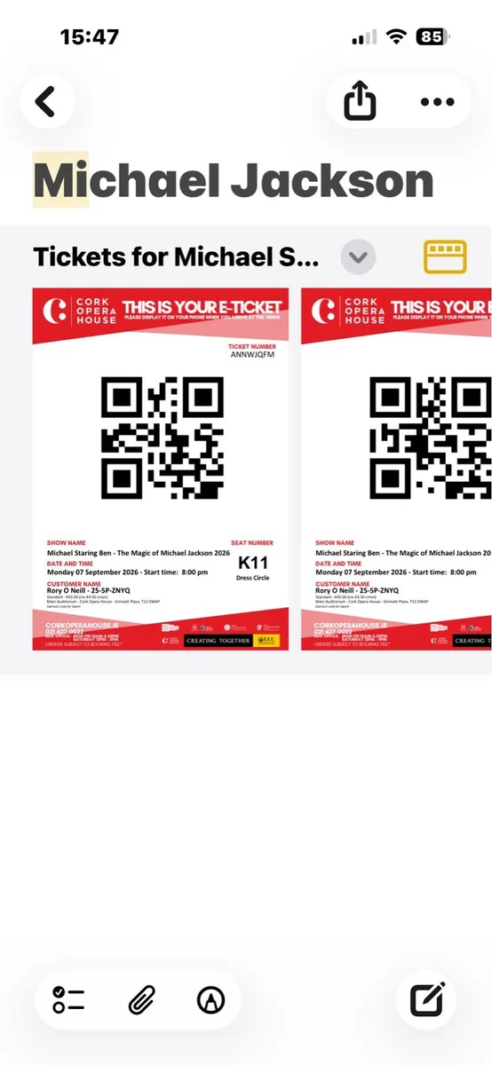 Michael Jackson Tickets Opera House - Image 1