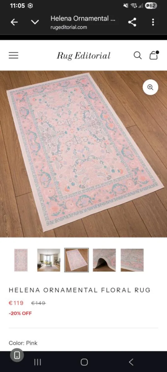 Brand New 90cm X 150cm Flatweave Rug - Image 1
