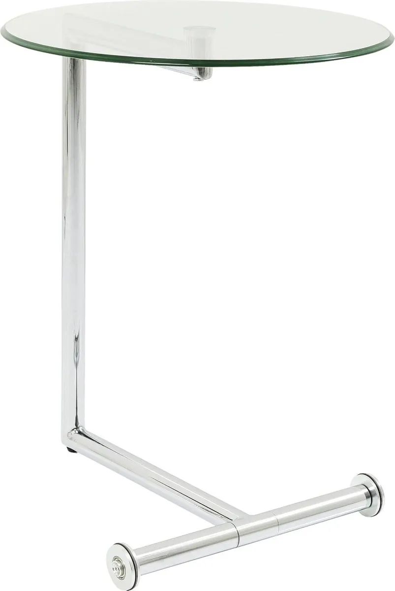 Side Table Easy Living Clear Steel Chromed Safety - Image 1