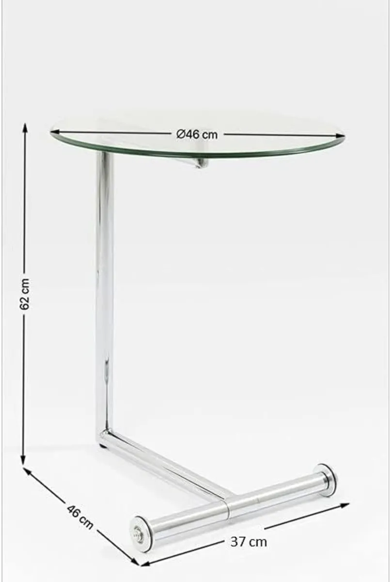 Side Table Easy Living Clear Steel Chromed Safety - Image 3