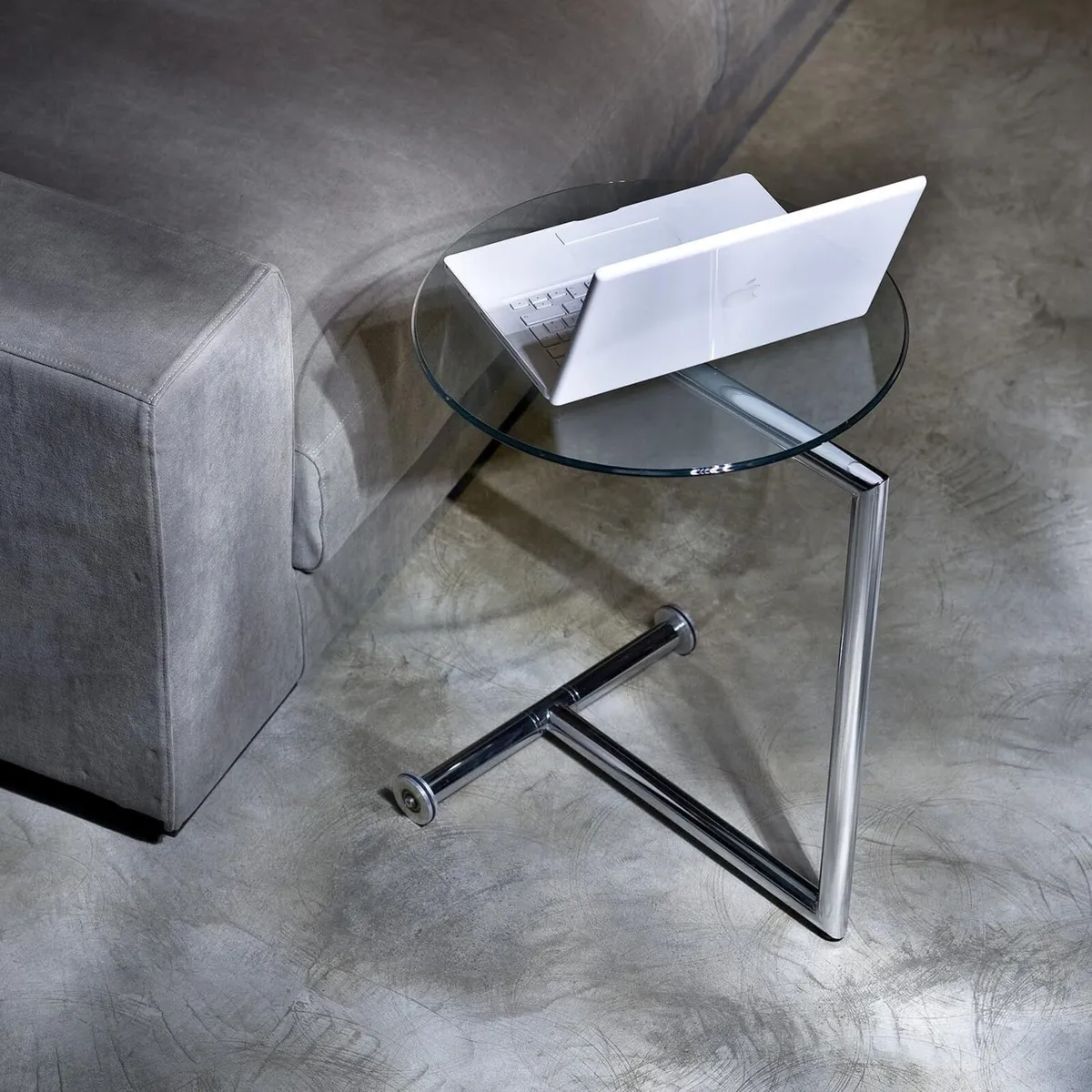 Side Table Easy Living Clear Steel Chromed Safety - Image 4