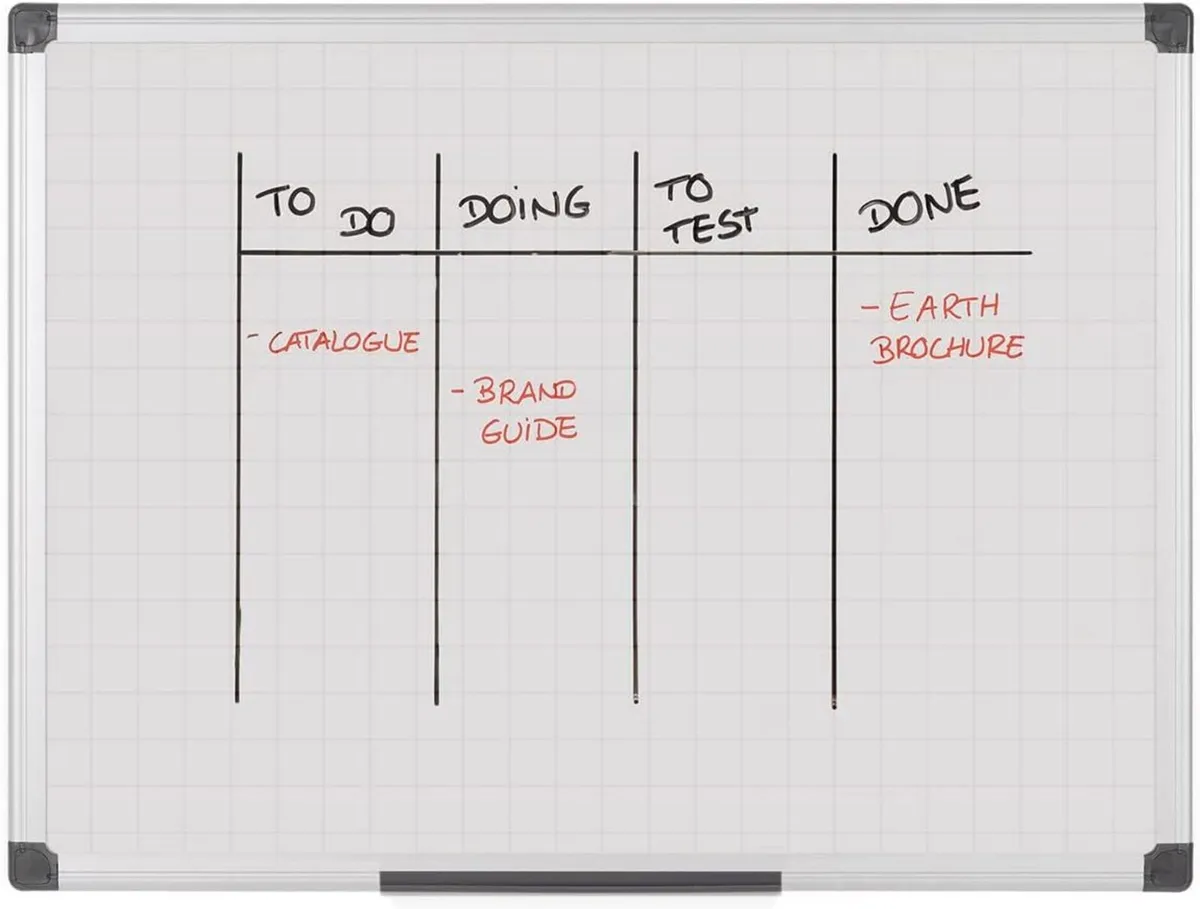 Maya Gridded Magnetic Aluminium Framed Whiteboard - Image 1