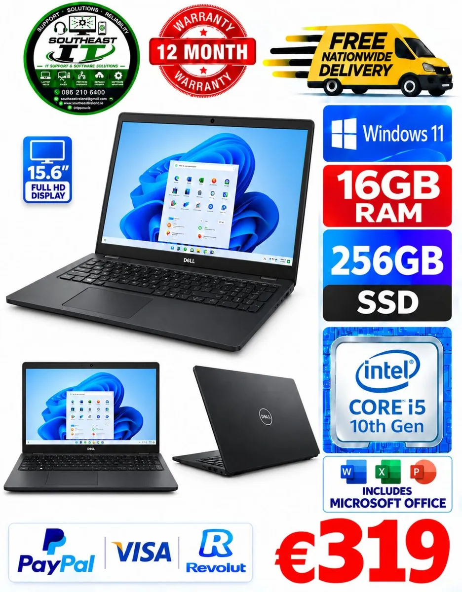Dell i5 10th gen 16gb ram 256gb nvme win 11 laptop - Image 1