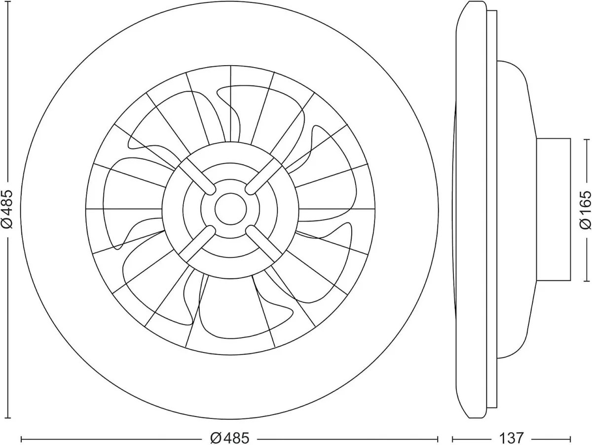 Ceiling Fan with LED Light 20W+40W - Image 2