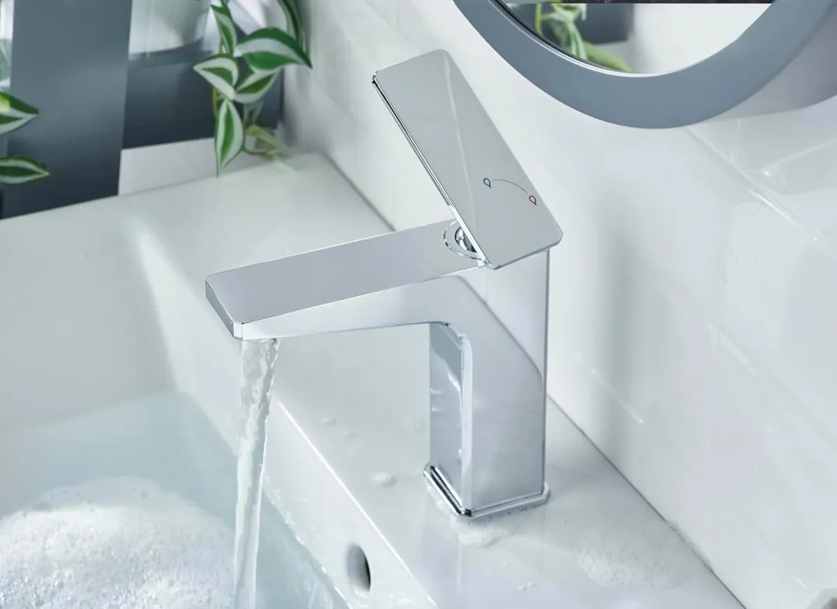 Bathroom Taps Square Chrome Basin Mixer Tap - Image 4