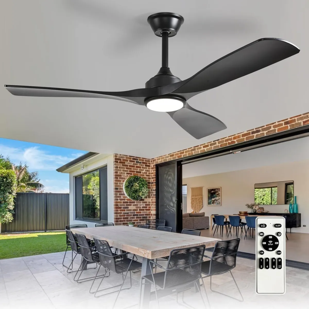 Ceiling Fan with Light Modern: 52 Inch - Image 1