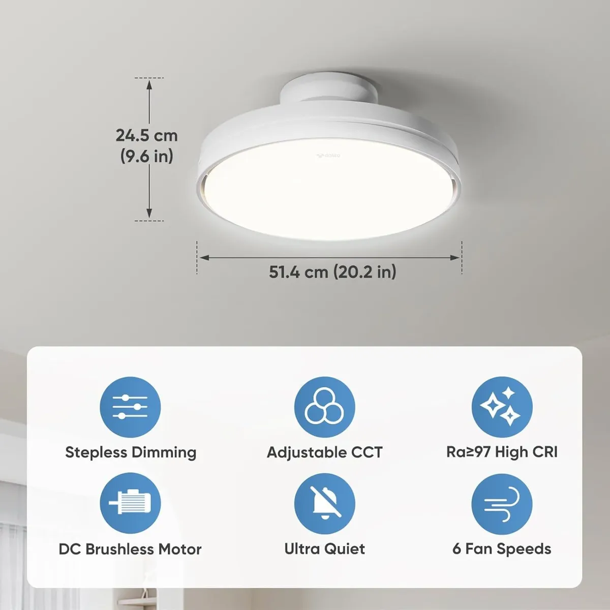 Bladeless Fan with Light for Low Profile Install - Image 3