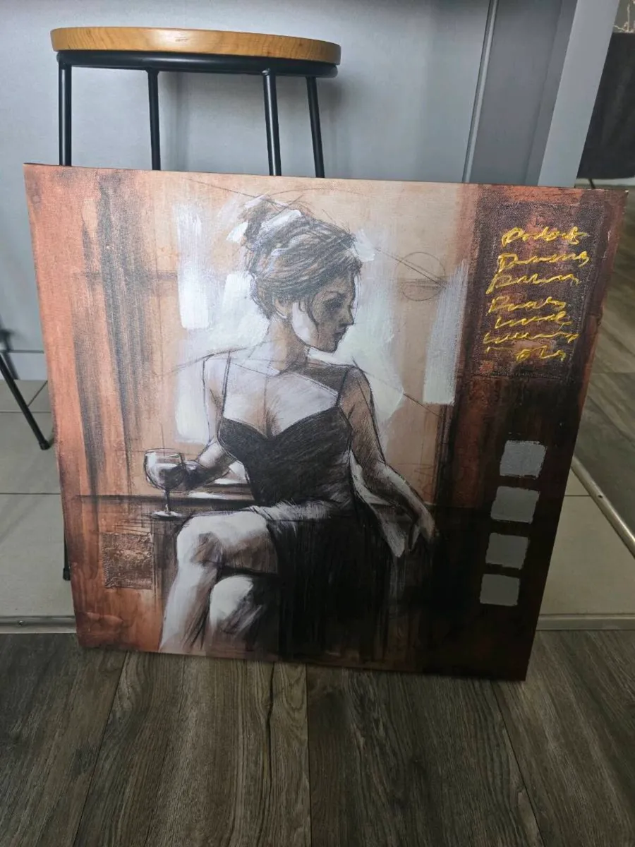 Lady with glass of wine 🍷 canvas 60 x 60 - Image 2