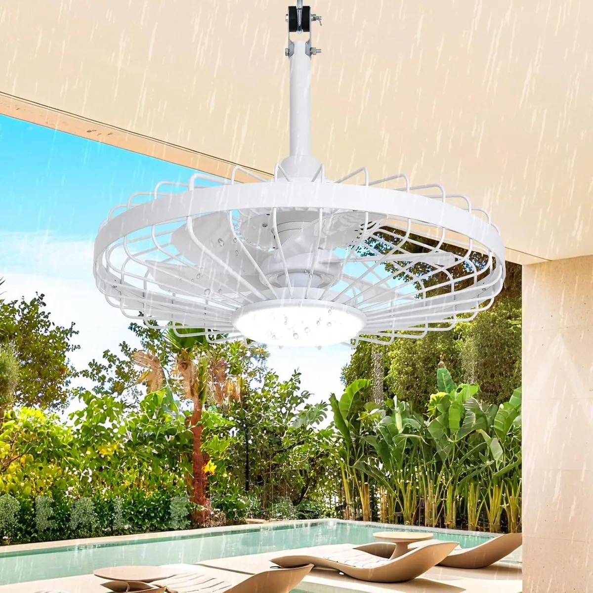 Outdoor Ceiling Fan with Light: 20 Inch Waterproof - Image 1