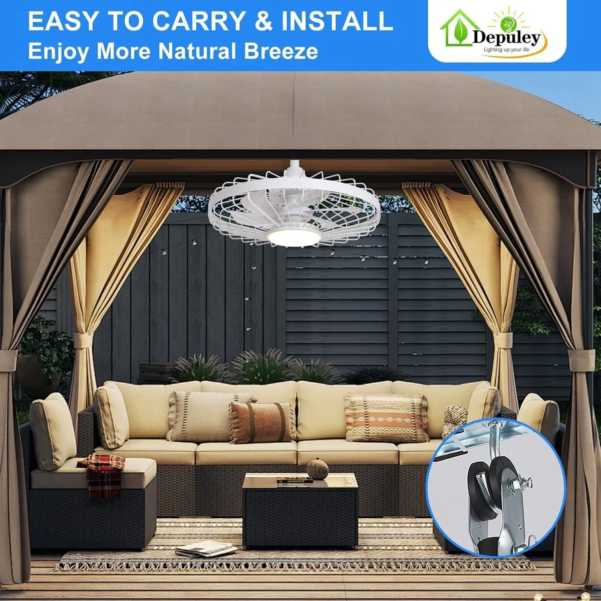 Outdoor Ceiling Fan with Light: 20 Inch Waterproof - Image 3