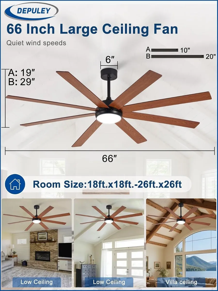 66" Ceiling Fans with Lights: Large - Image 2