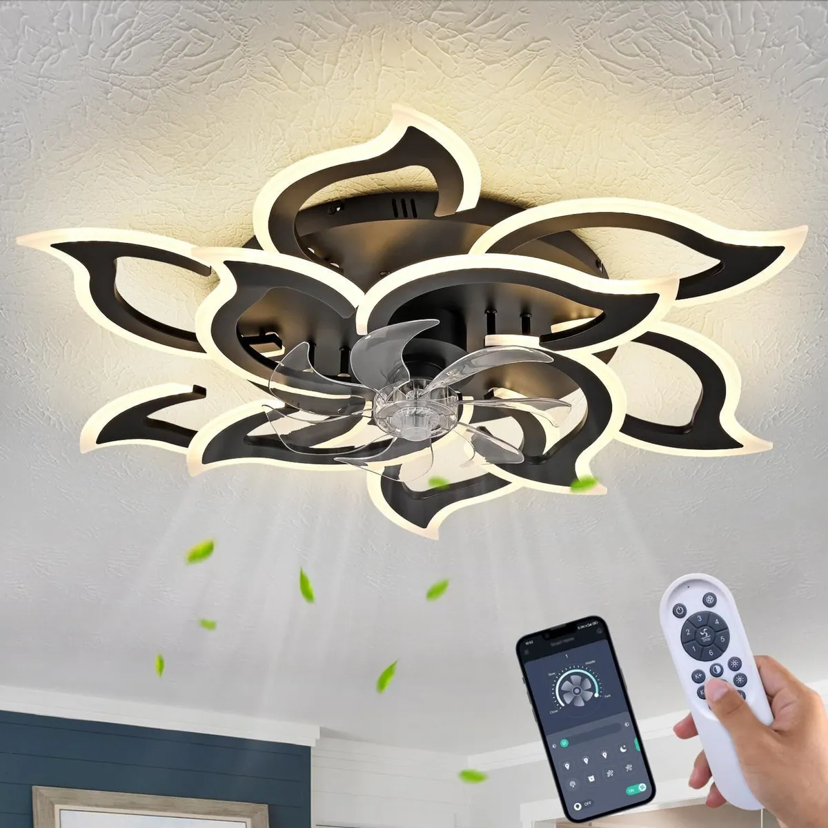 Modern LED Ceiling Fan Light with Remote 6 - Image 1