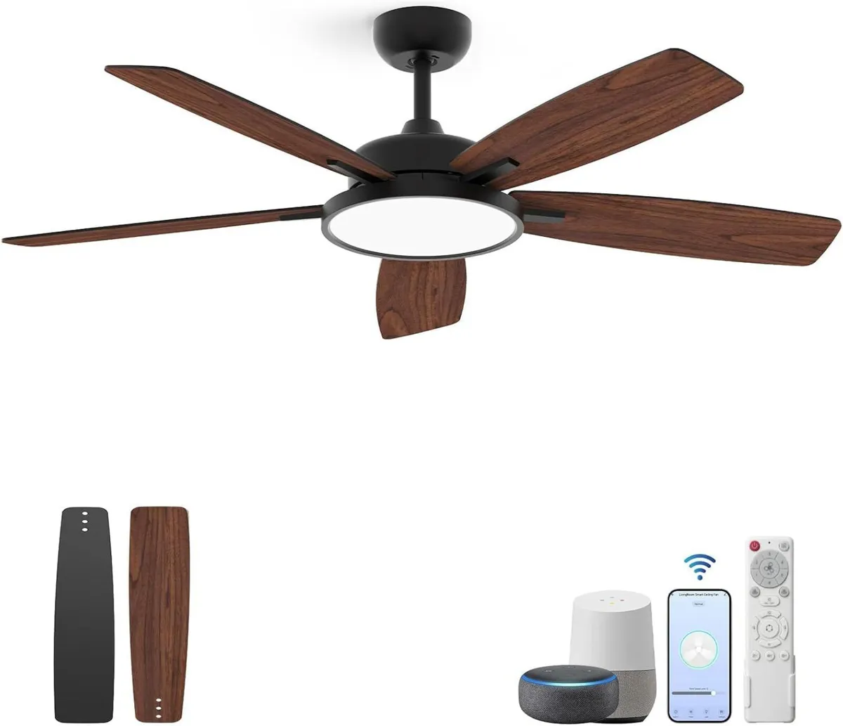 52 Inch Modern Ceiling Fans with Lights - Image 1