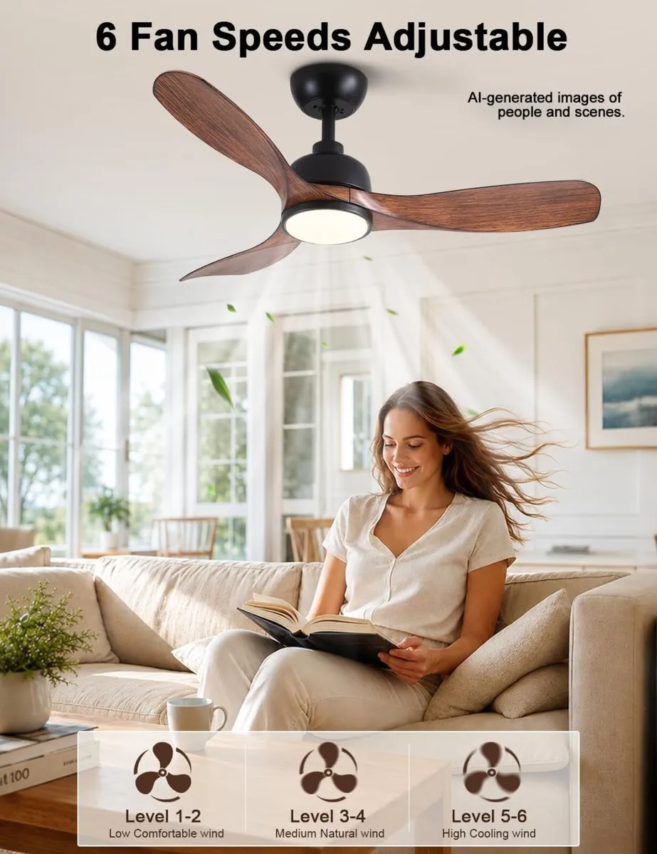 42 Inch Cover Outdoor Ceiling Fans with Lights - Image 2
