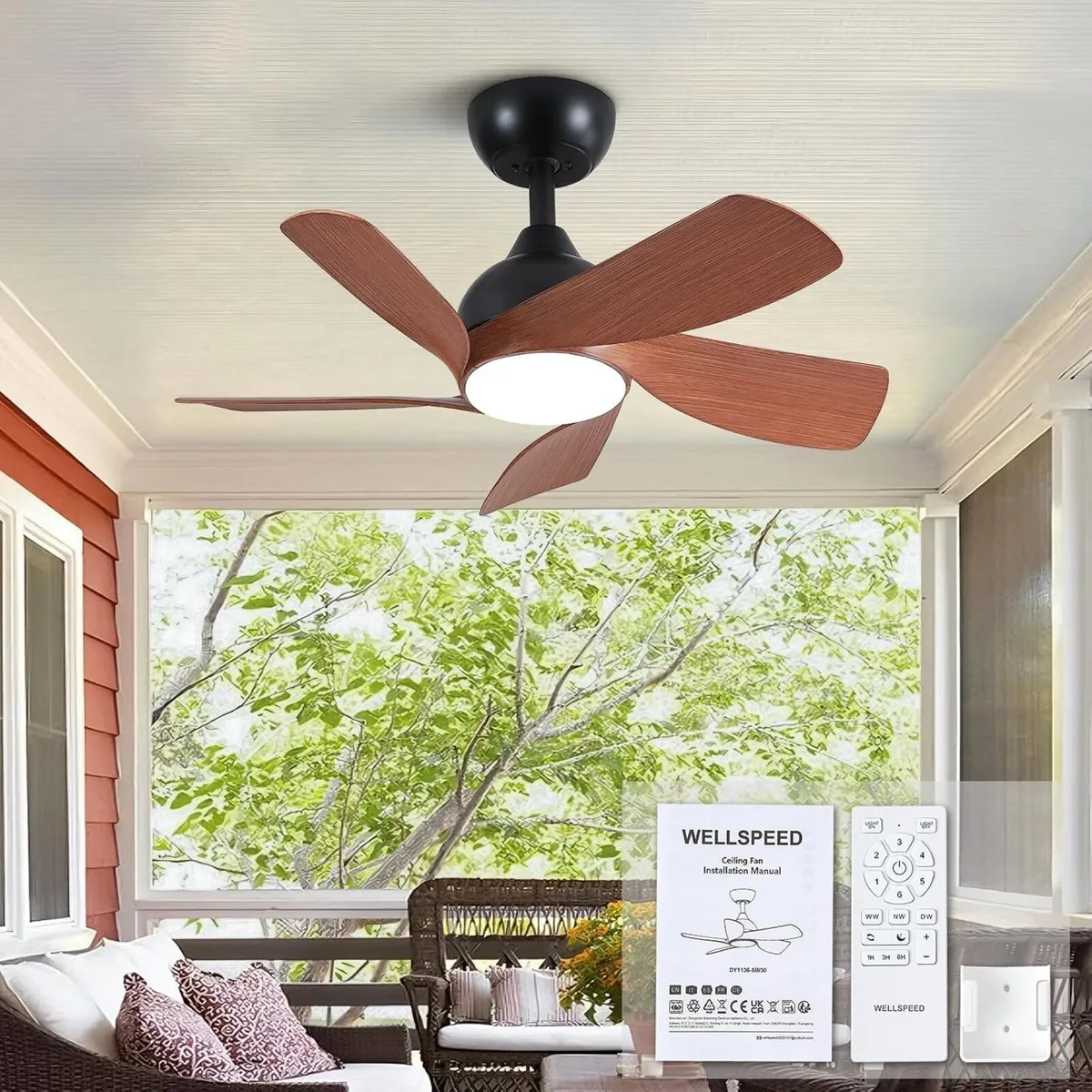 30 Inch Small and Walnut Colour Ceiling Fans - Image 1