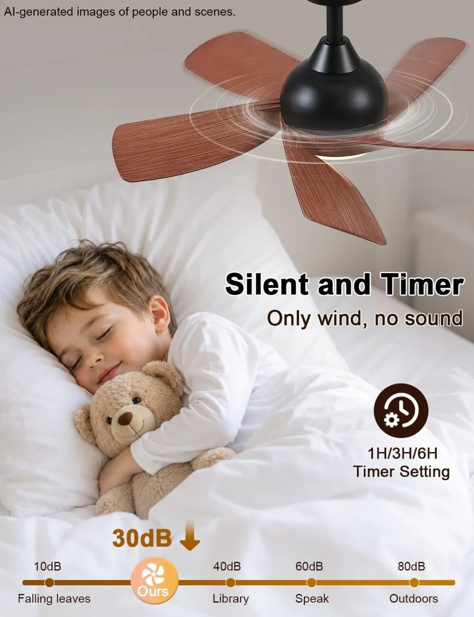 30 Inch Small and Walnut Colour Ceiling Fans - Image 4