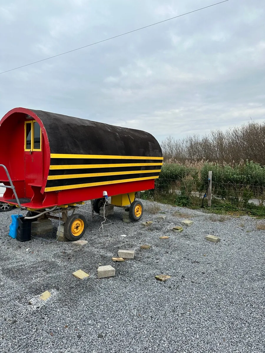 Ex slatterys horse drawn bow top caravan