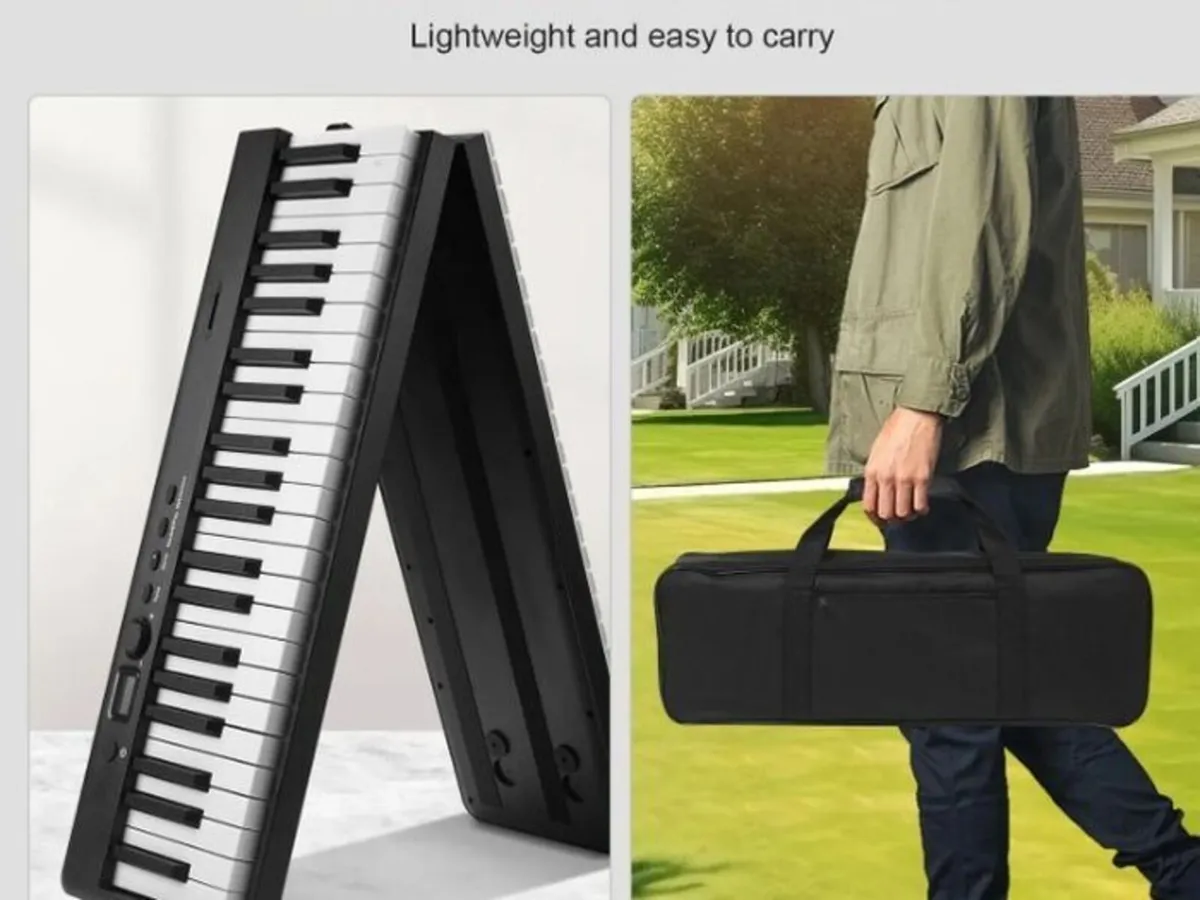 88 Keys Foldable Piano Keyboard, Bluetooth & MIDI, - Image 2
