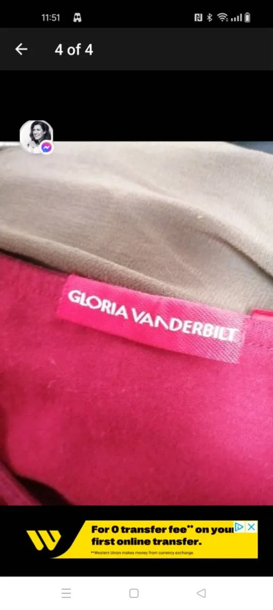 Ladies Gloria VANDERBILT wine top size 14. €10
Can - Image 4