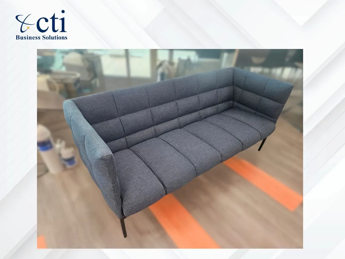 3 x Navy Reception Sofas - Grade A - Image 3