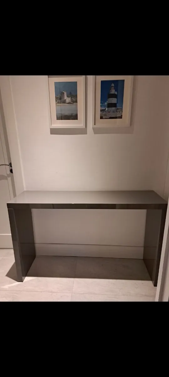 Grey gloss side table or hall table - Image 1