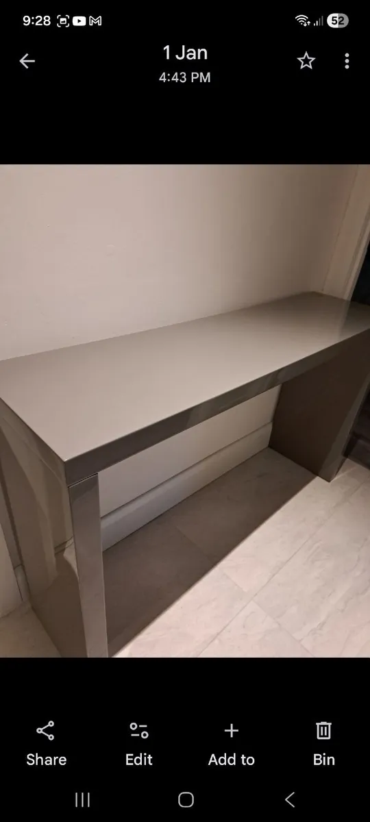 Grey gloss side table or hall table - Image 2